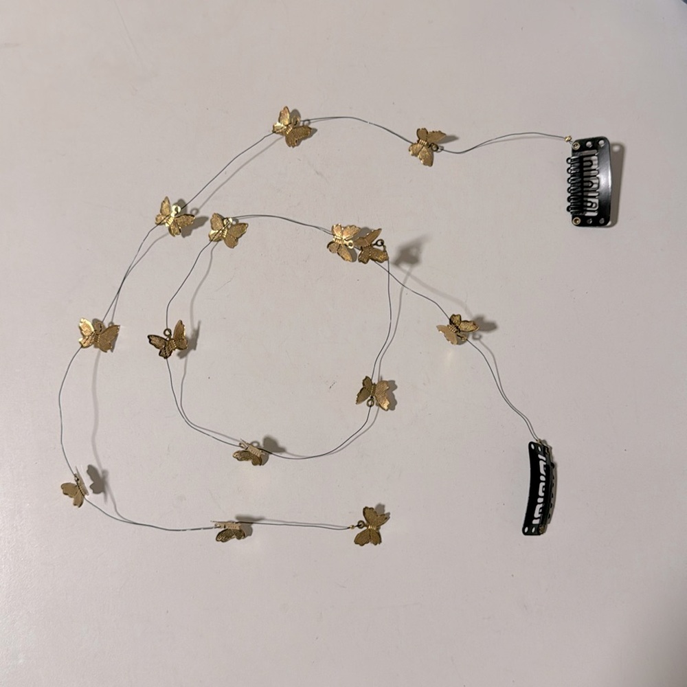 Braiding hair piece accessory. Butterfly design.